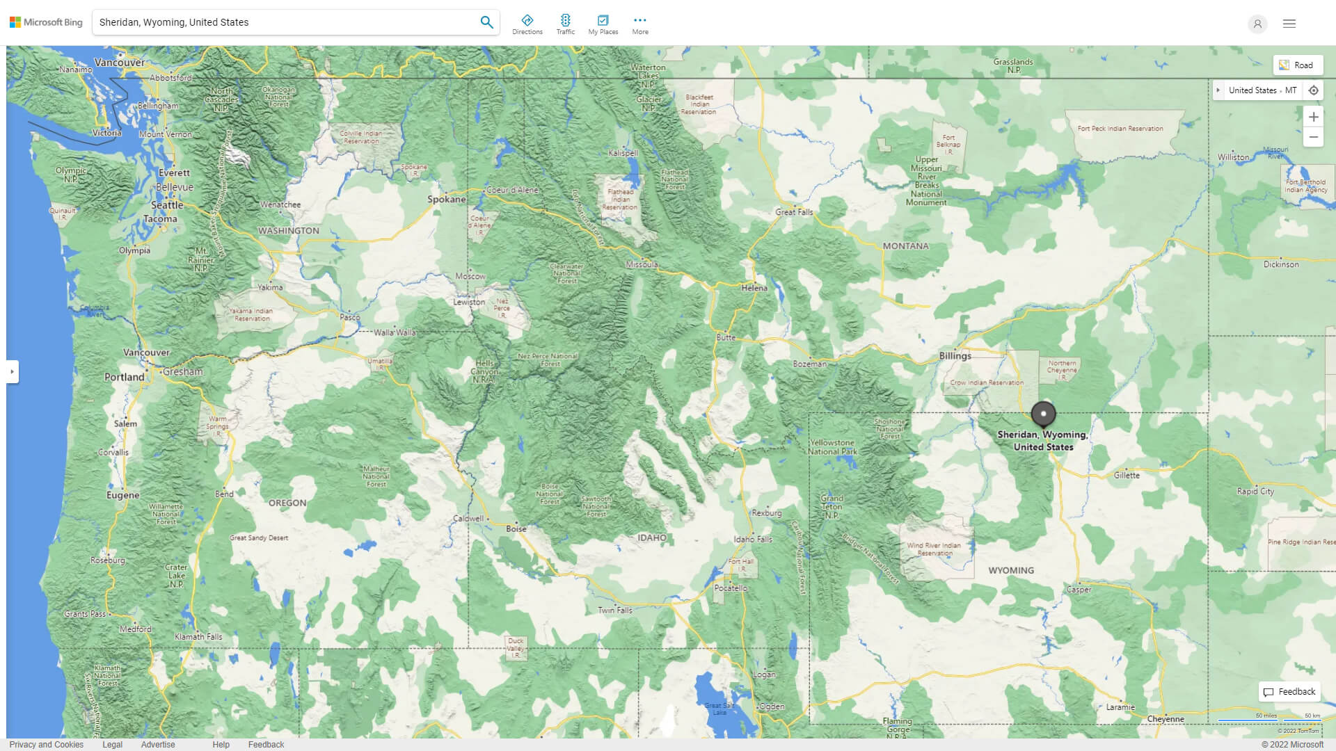 Sheridan Wyoming Map - United States