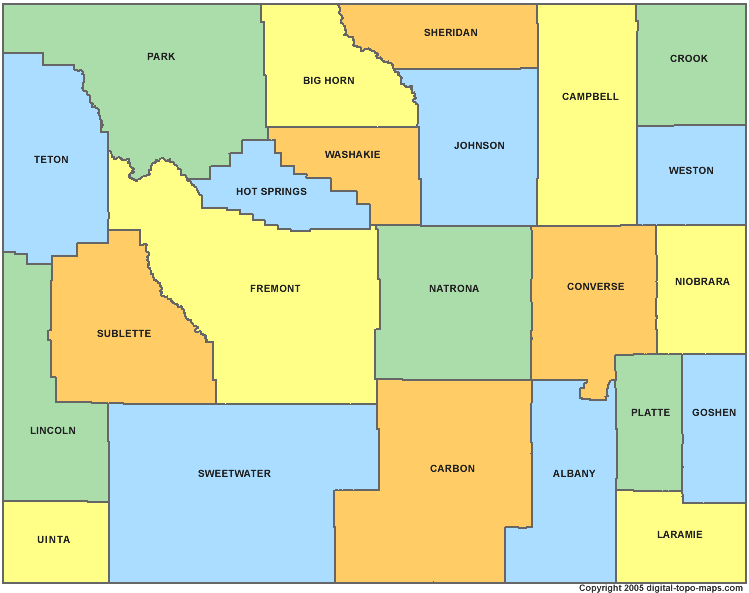wyoming county map