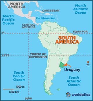 south america map uruguay