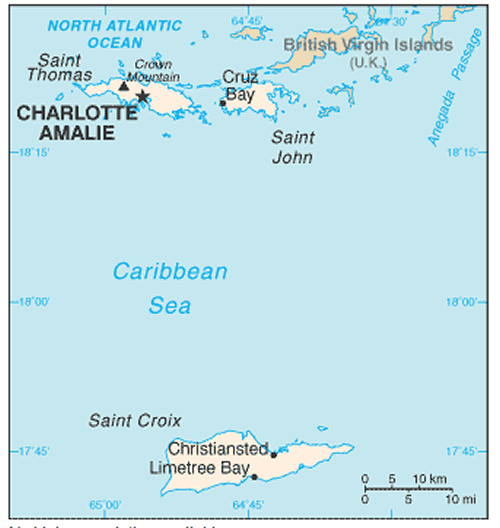 united states virgin islands map