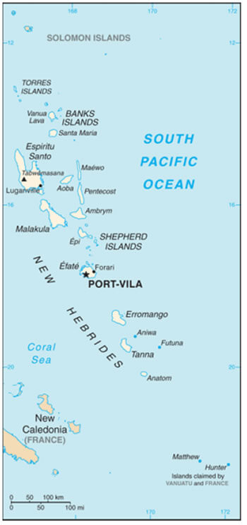 vanuatu location map south pacific ocean