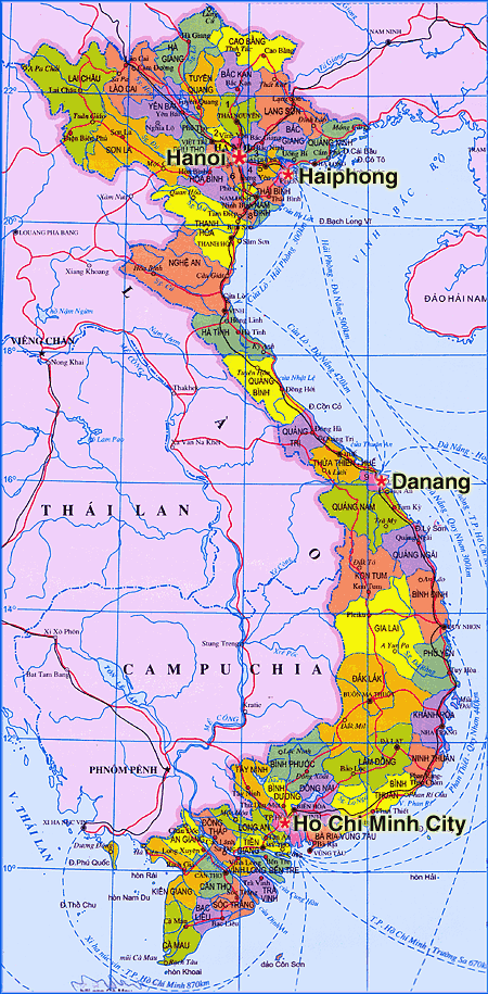 political map of vietnam