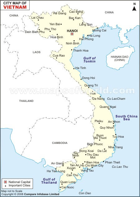 vietnam cities map