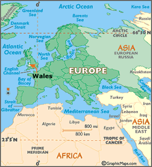 wales europe map