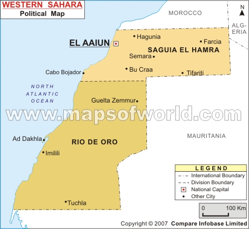 western sahara political map