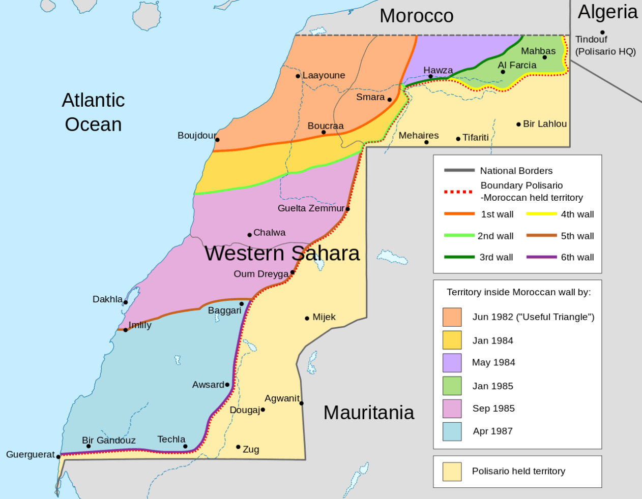 western sahara regions map