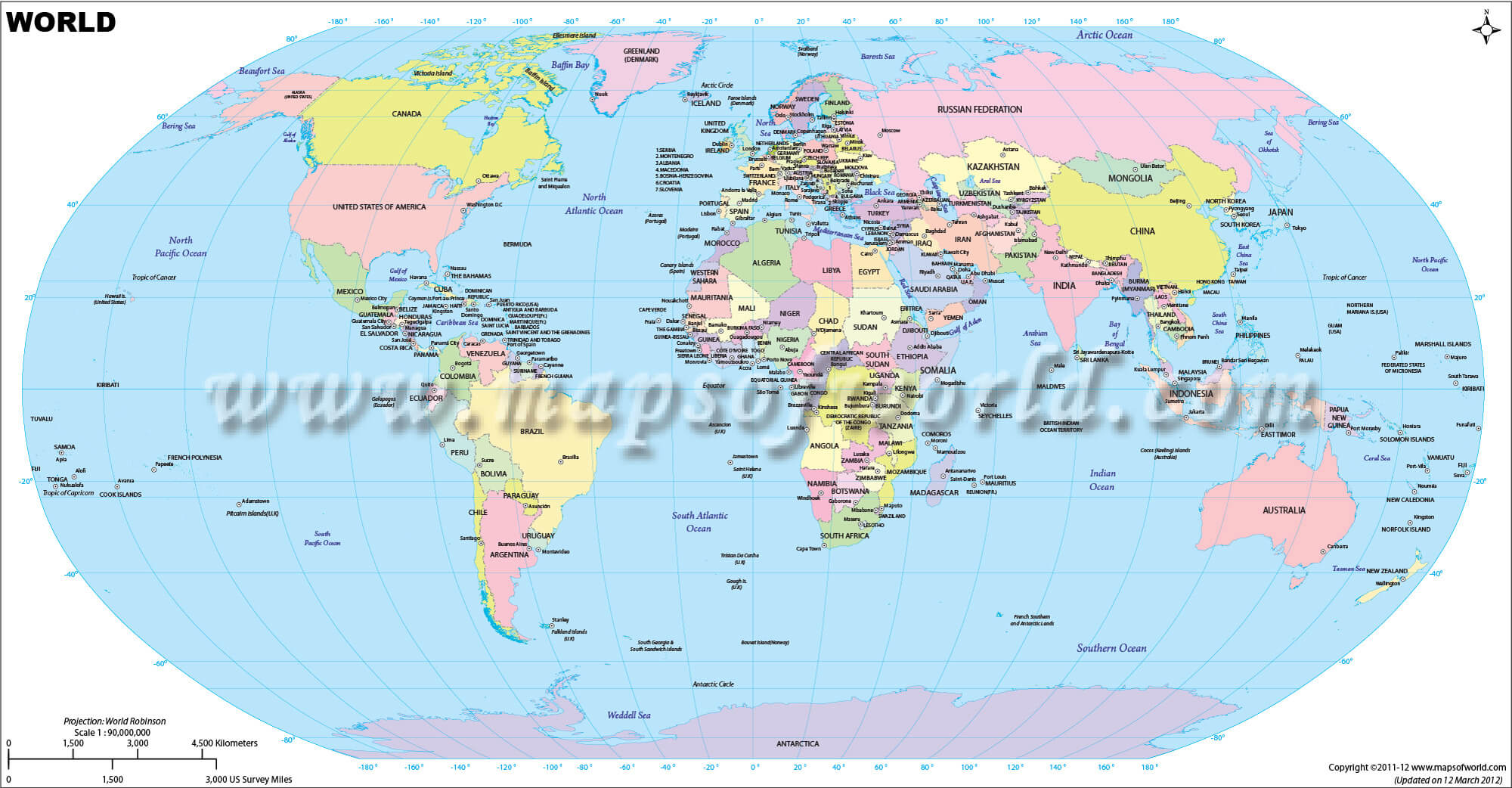 World Largest Cities Map