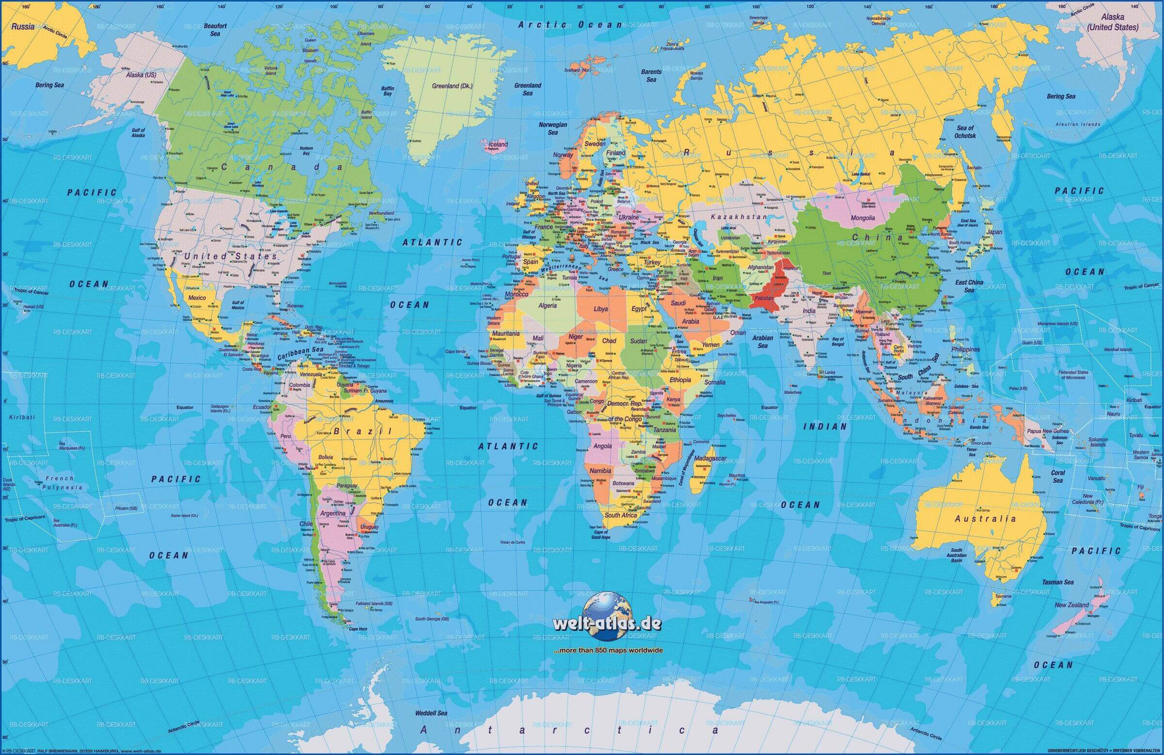 Countries Political Map of World