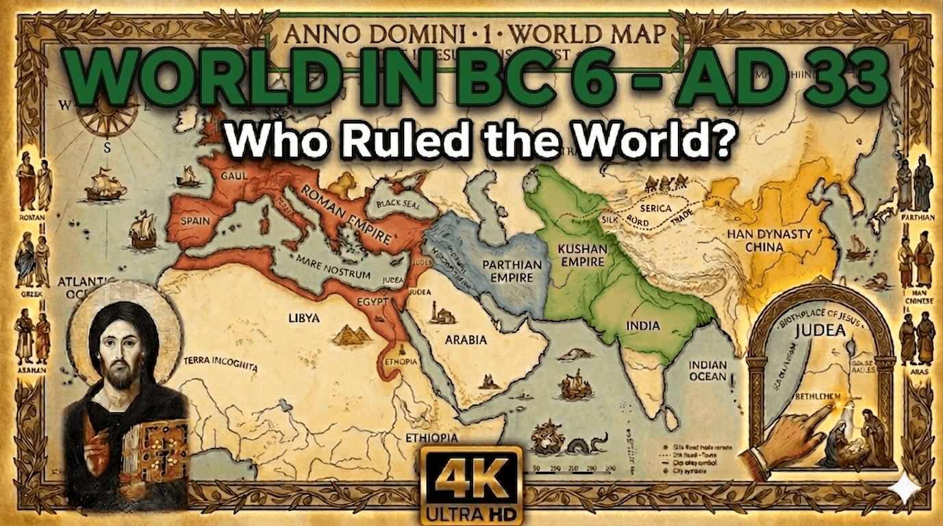 World map in BC 6 - AD 33 Jesus Christ time