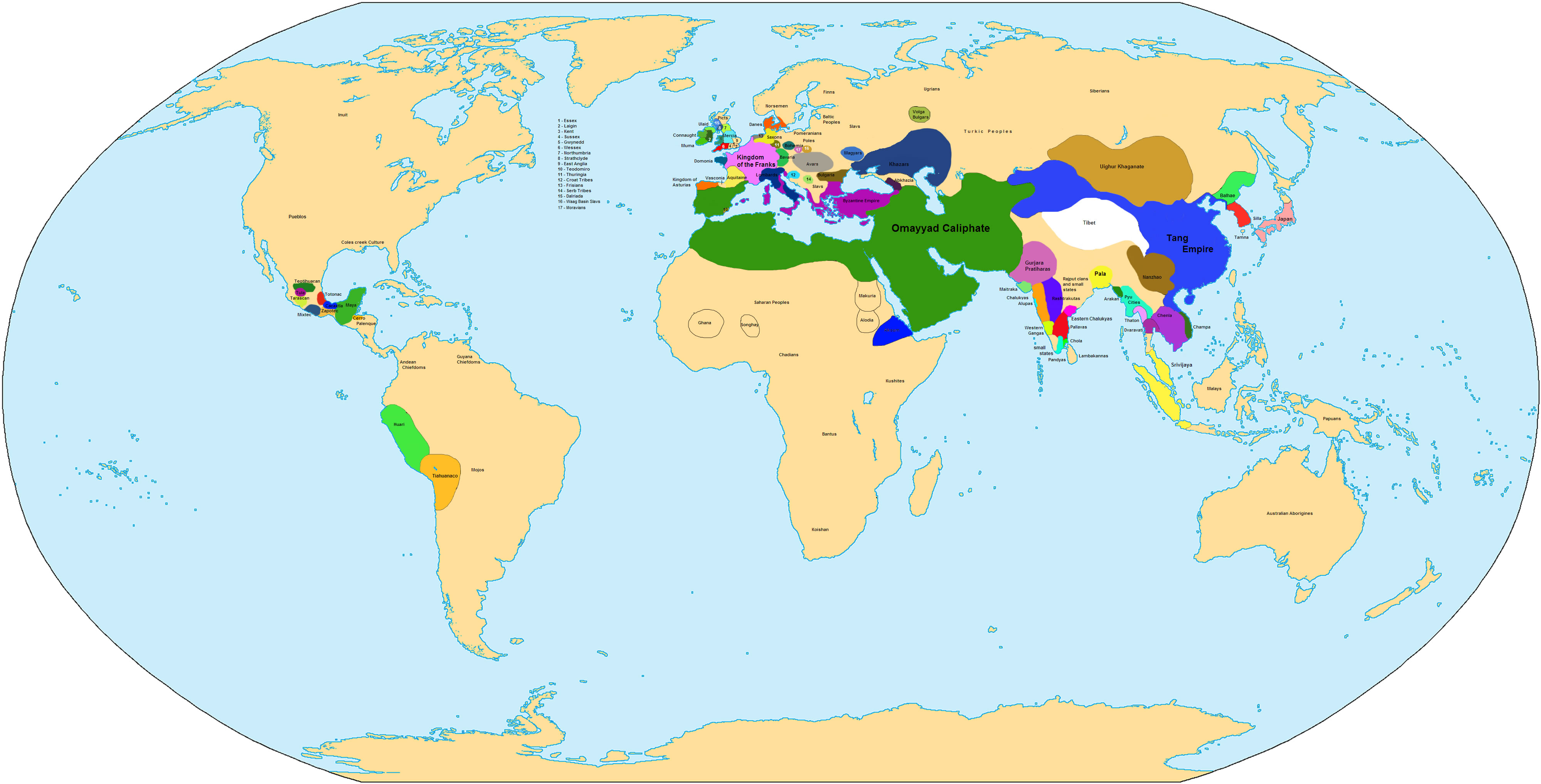 World Map in 750