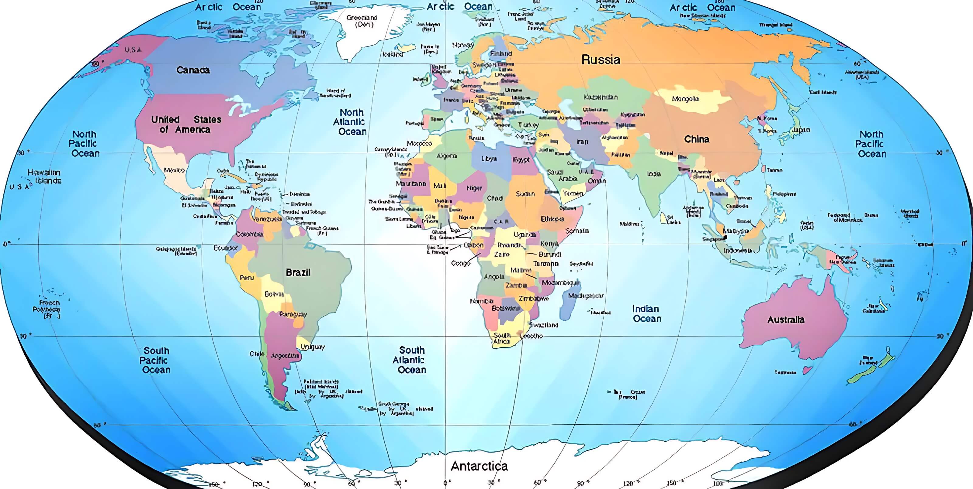 World Map And The World Satellite Images