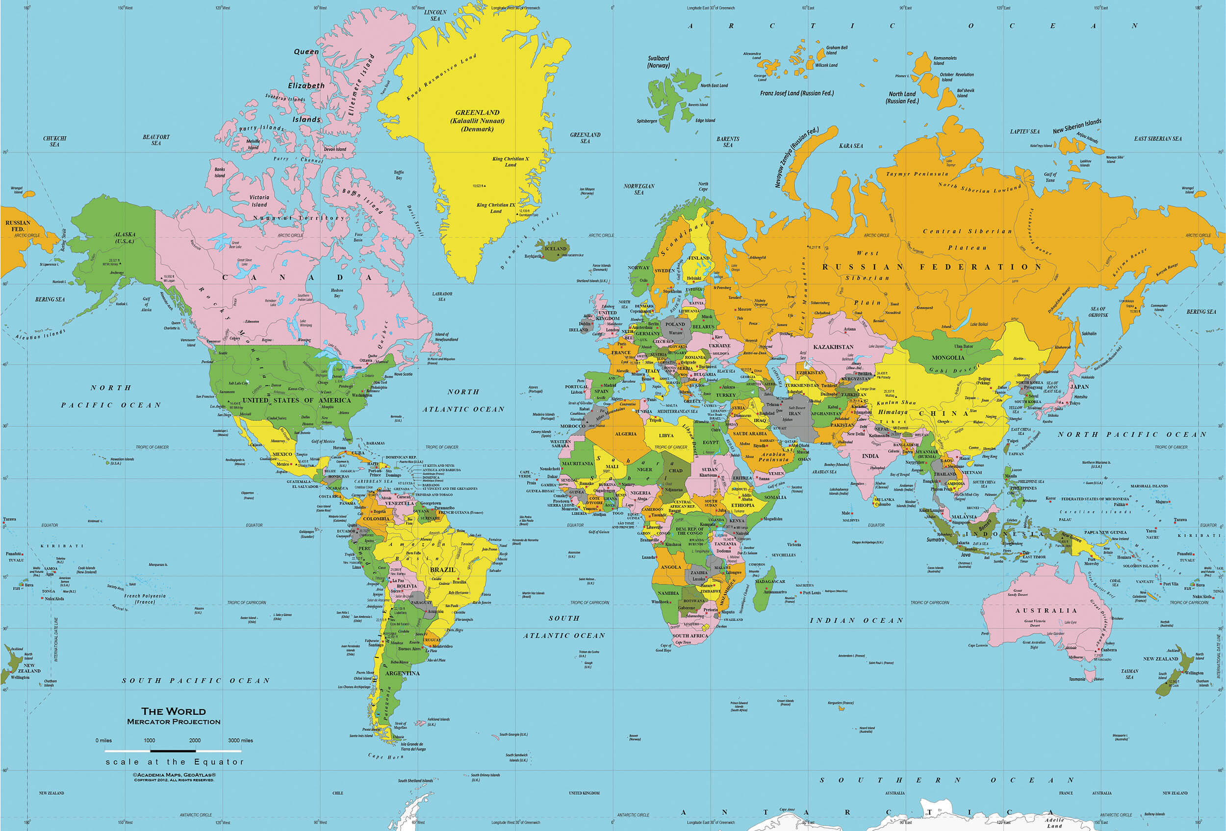 world political map countries