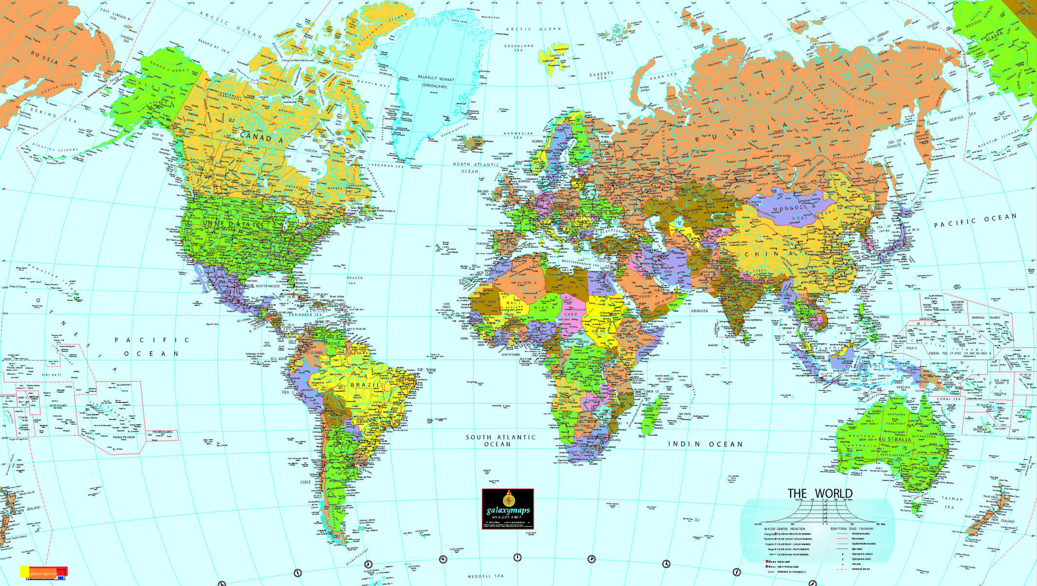 world political map countries