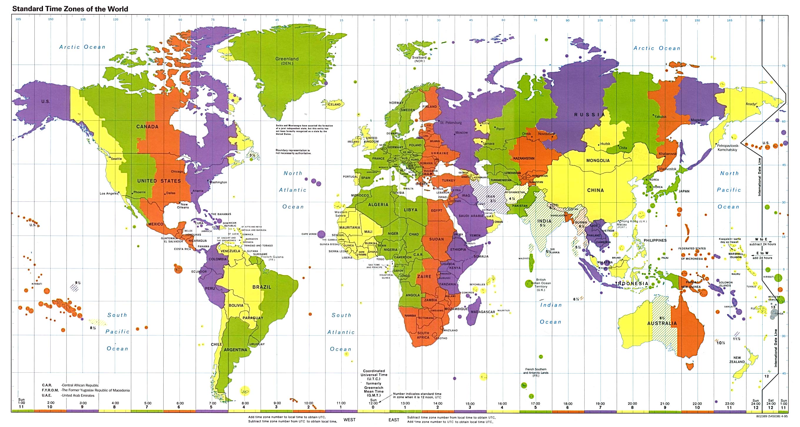 Time Zones Map of the World