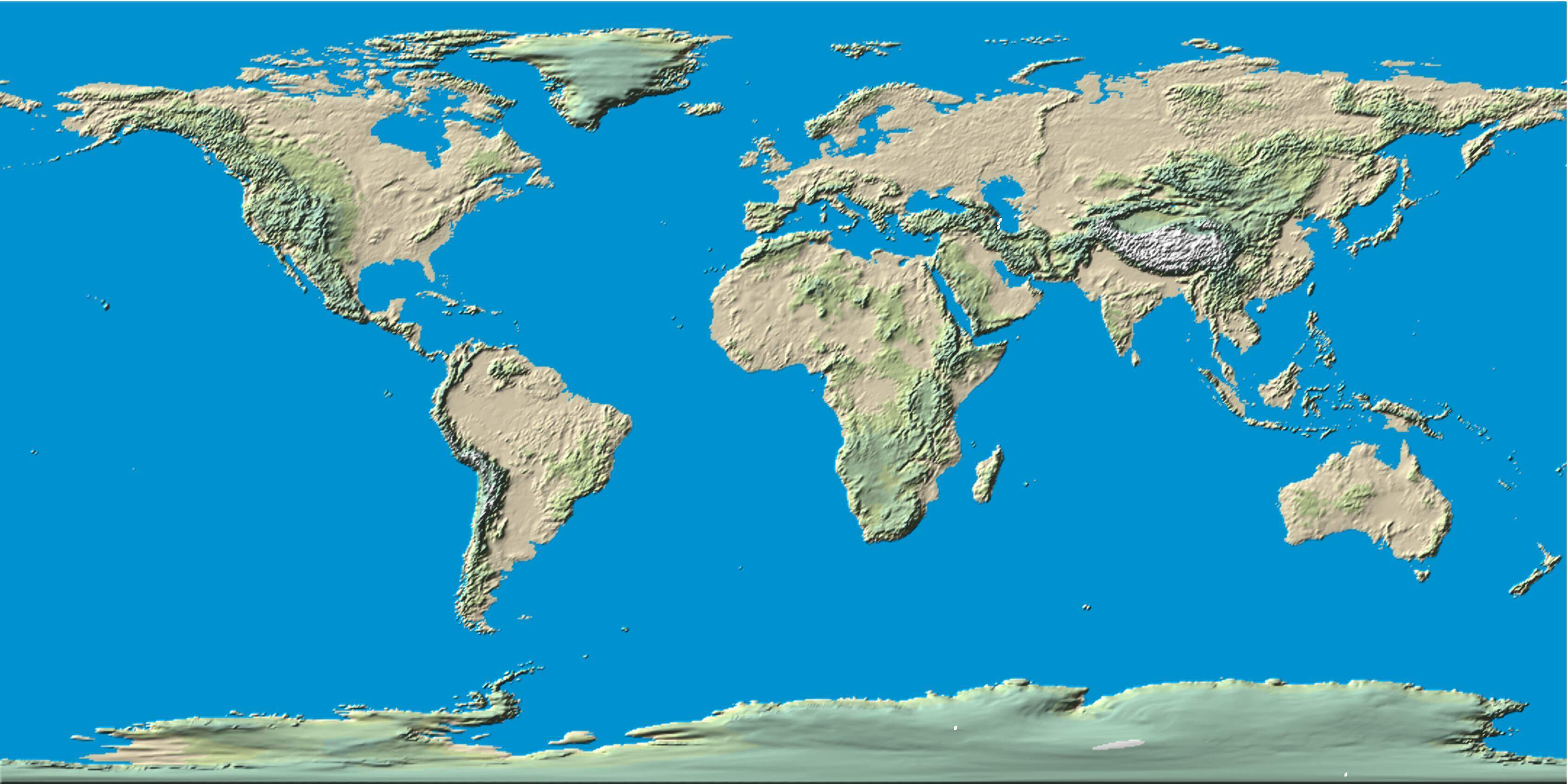 Topographical Map Of The World