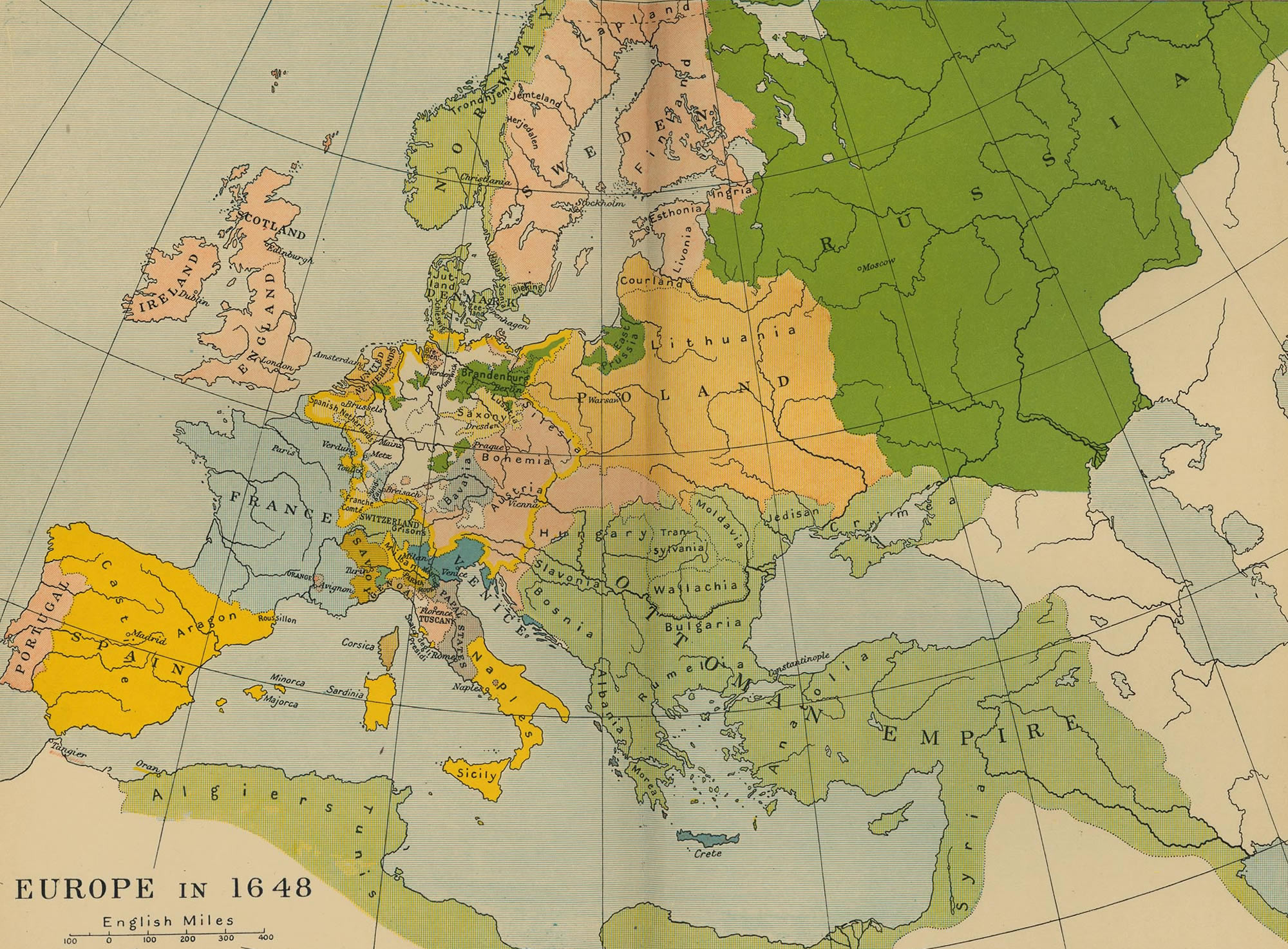 World Map Europe 1648