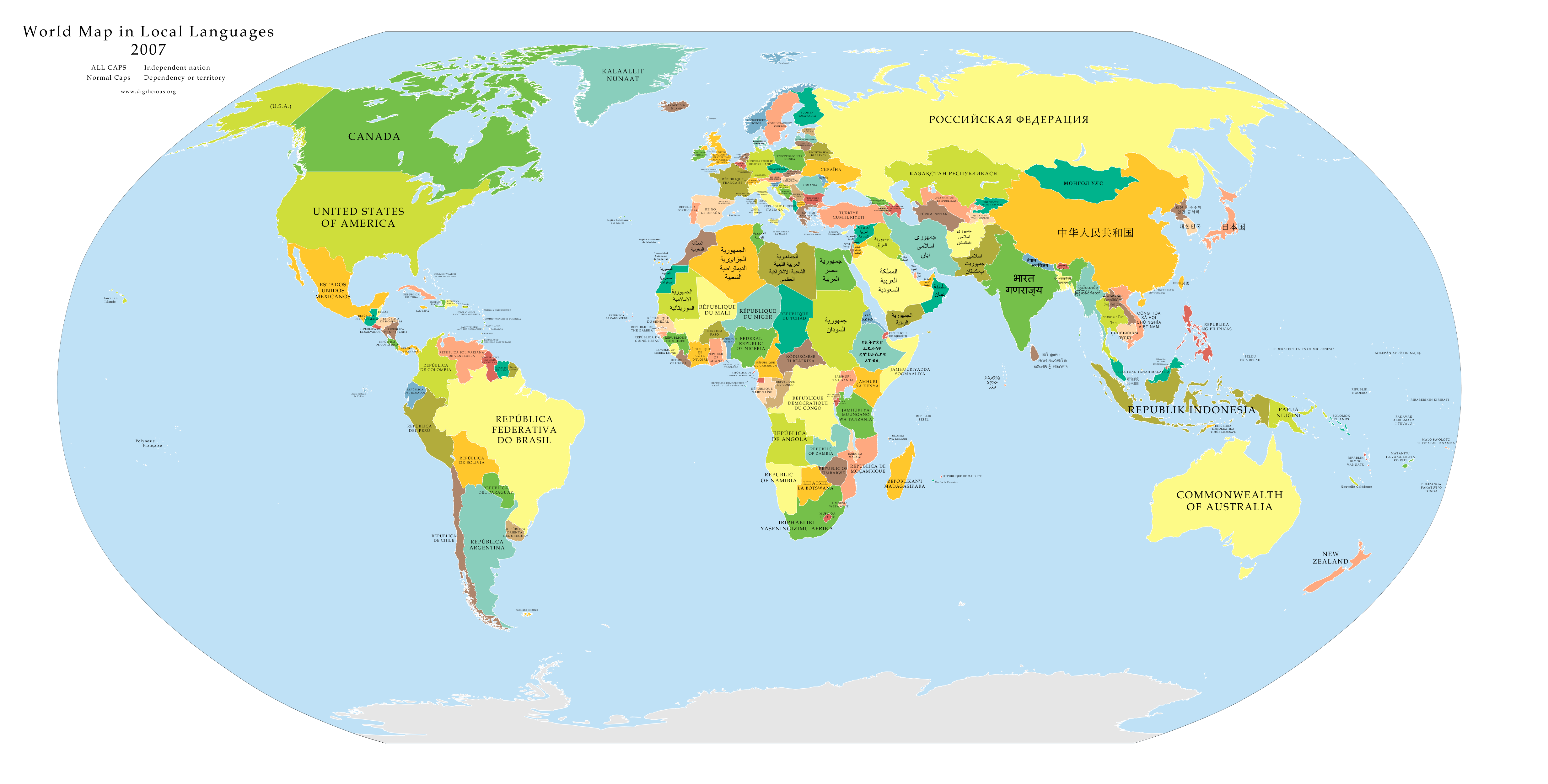World Map in Local Languages