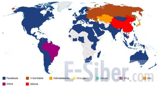 World Social Network Map