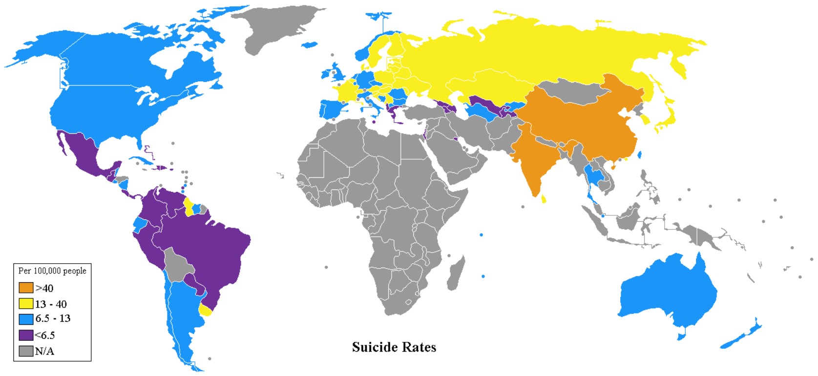 World Suicide Rates Map