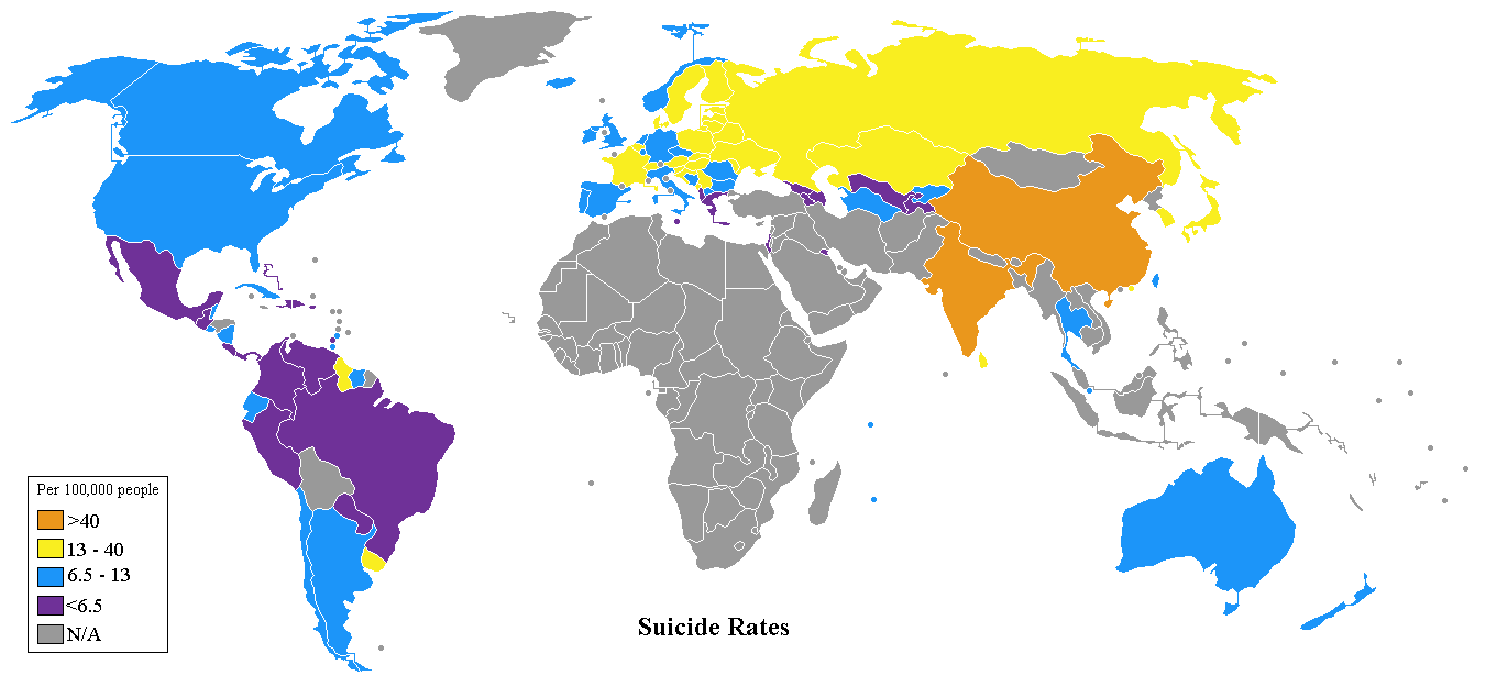 World Suicide Rates Map