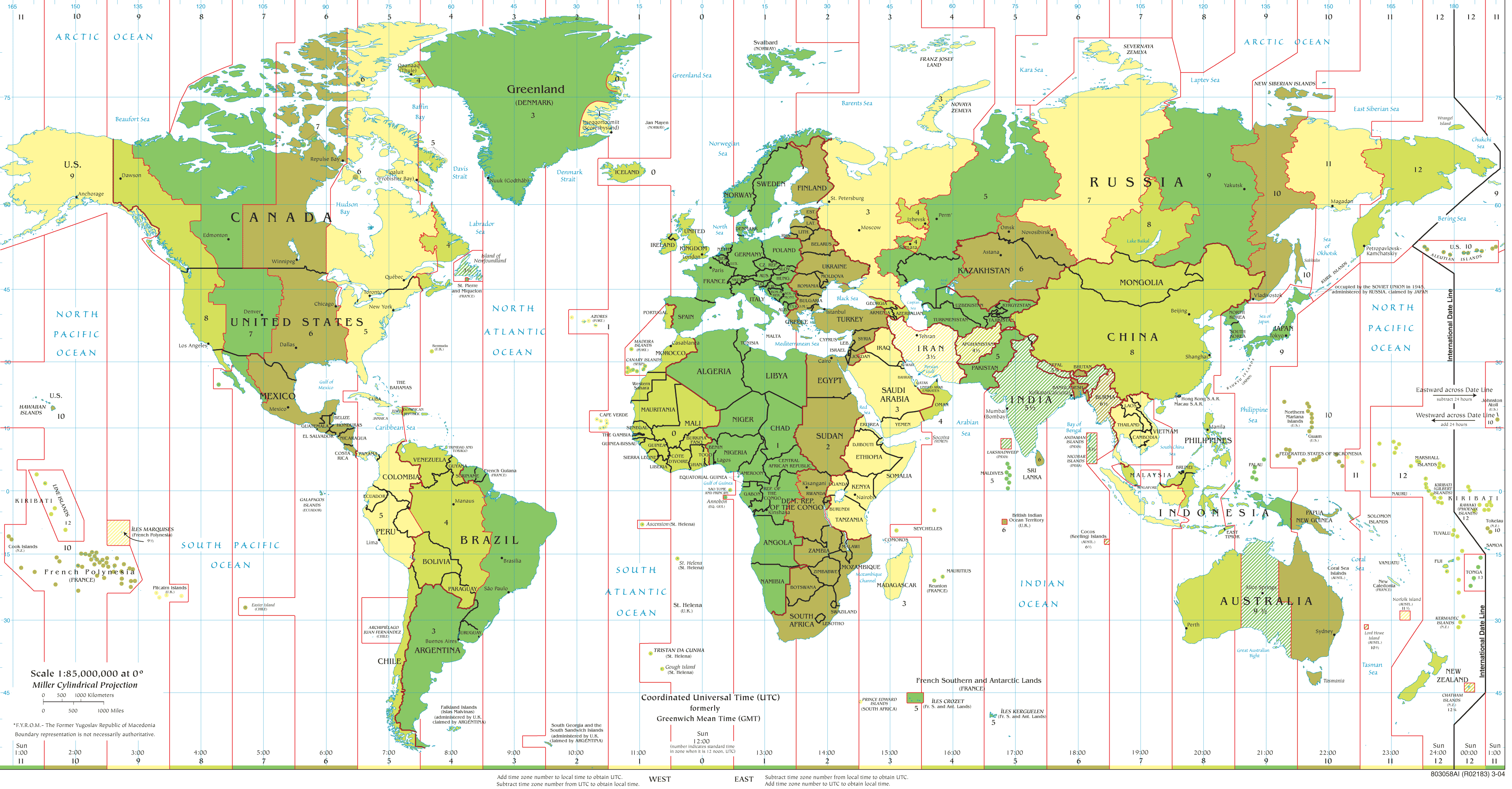 World Countries Time Zone Map