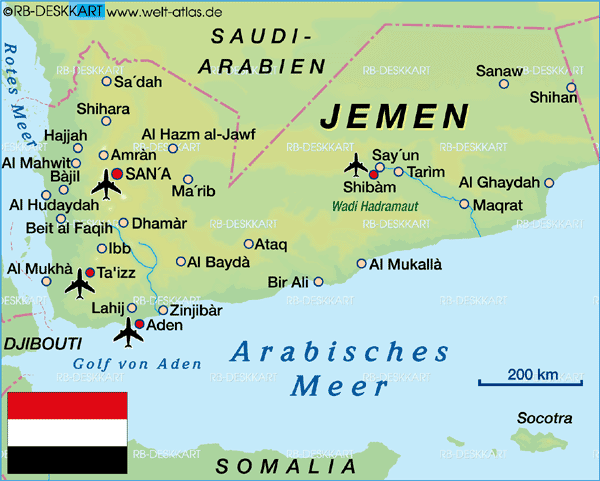 yemen physical map