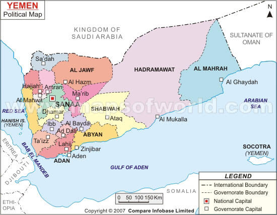 yemen political map