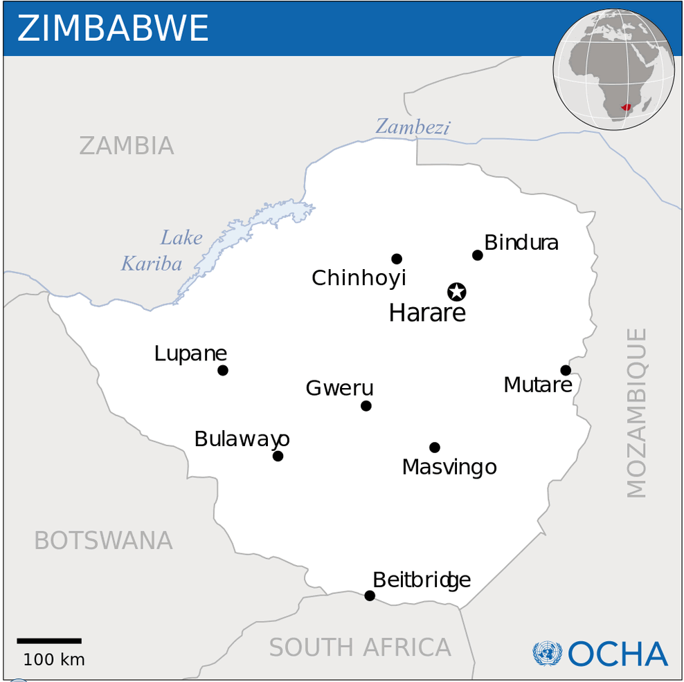 zimbabwe location map