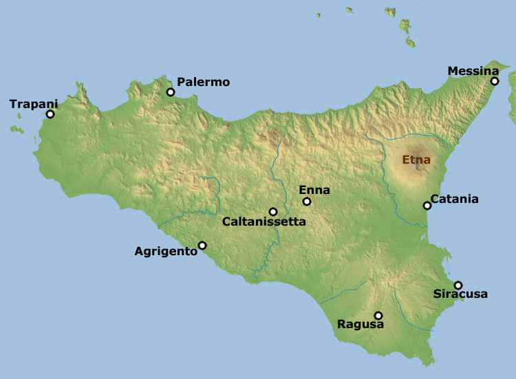 Etna Mount Sicily Map